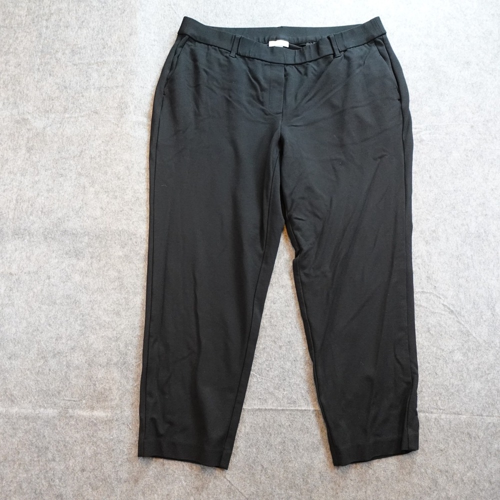 J Jill Pants Womens Extra Large Petite Black Chino Trouser Ankle Straight Leg